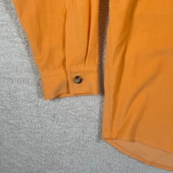 Nanushka Cale Cotton Button Up Orange Corduroy Shacket Shirt Mens Sz 2XL NWT Lux